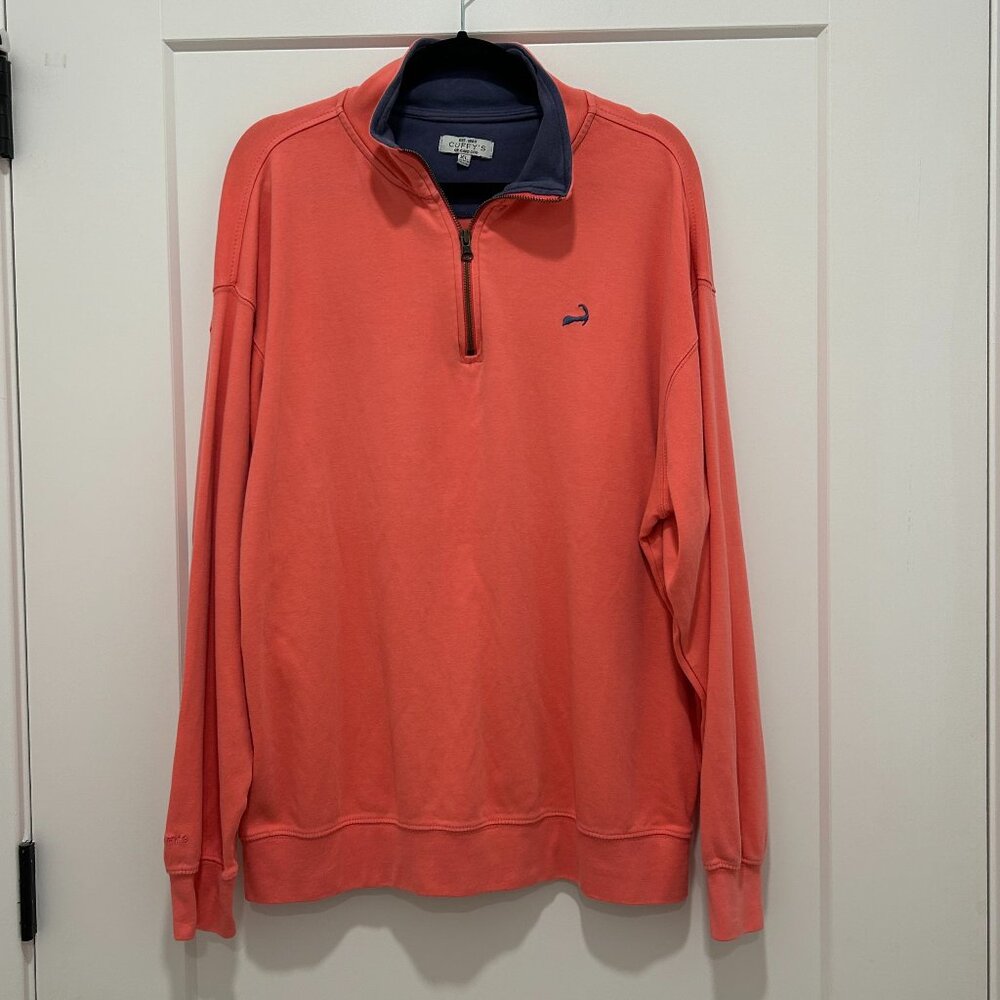 CUFFY'S OF CAPE COD women's 1/4-zip coral sweatshirt (XL)